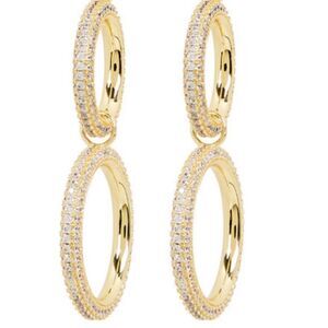 Luv Aj Pave' Gold Plated Drop Earrings. EUC!